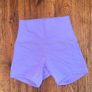 Dark lavender align shorts 4 inch size 2